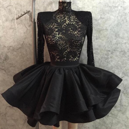 Mini Short Prom Dress, Black Prom Dresses,long..