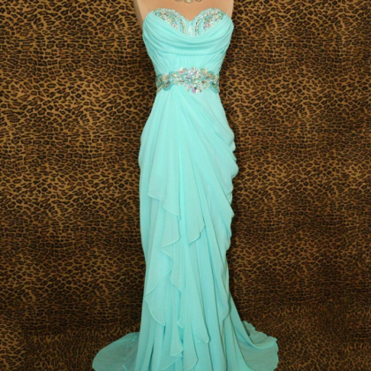 Elegant Mint Green Prom Dress, Mermaid Prom..