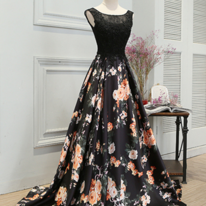 Stylish A Line Lace Long Prom Dress,evening..