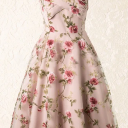 Floral Homecoming Dress Lace Homecoming Dress