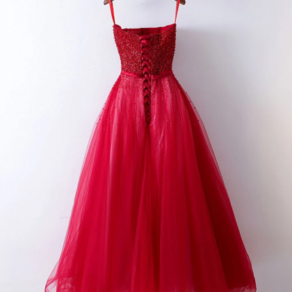 Strapless Tulle Long Prom Dress, Evening Dress