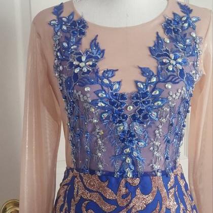 Royal Blue Prom dress/Prom Dress/Af..