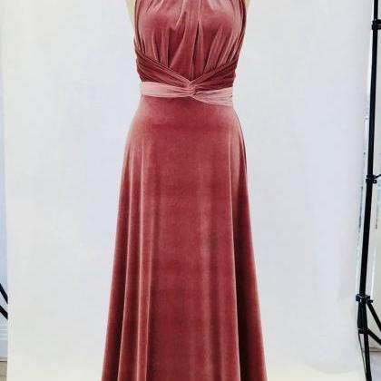 Dusky Pink Velvet Dress, Infinity Dress,..