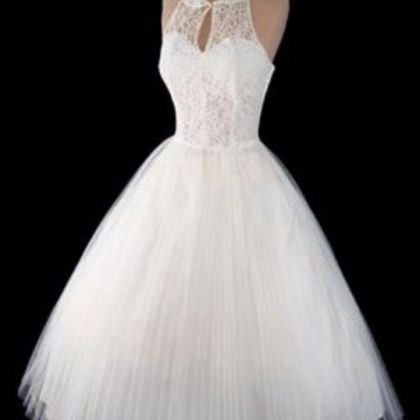 Custom Charming Simple White Laceprom Dress,sexy..