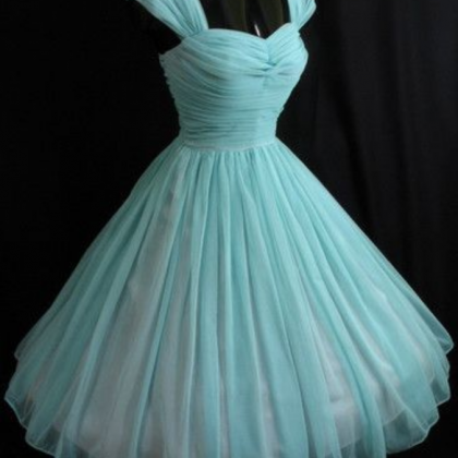 1950s Vintage A Line Blue Prom Dress Sleevless..