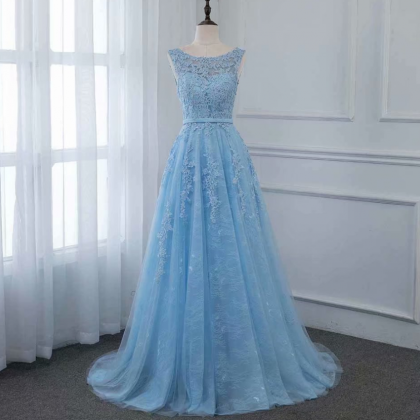 Sexy Blue Backless Evening Dress Pageant Dresses..