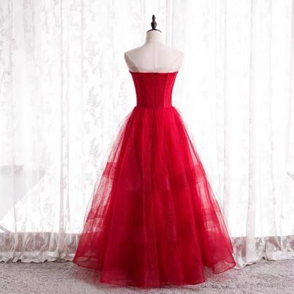 Prom Dresses Fairy Temperament Evening Dress,red..