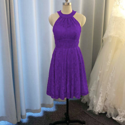 Purple Bridesmaid Dresses, Halter Bridesmaid..
