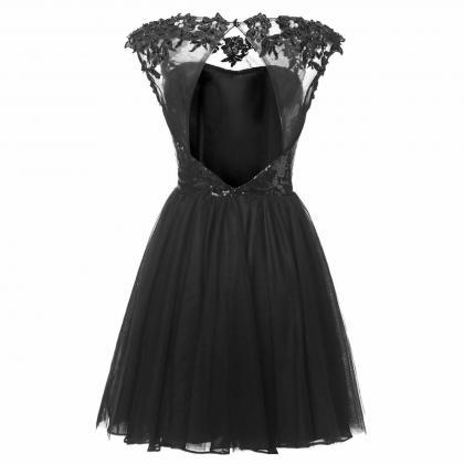 Charming Prom Dress,tulle Prom Dresses,black Prom..