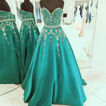 Charming Prom Dress, Sweetheart Beaded Prom..