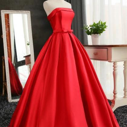 Glamorous Scoop Floor-Length Beading Satin Prom Dress with Pockets main image 1