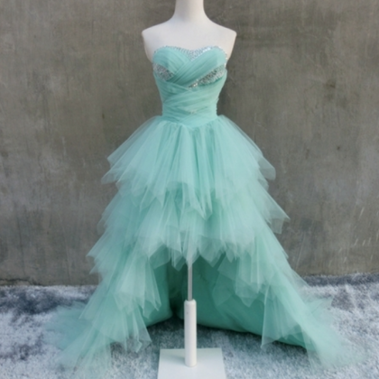 Sequins High Low Dress,layered Tulle Prom Dress,a..