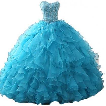 Beaded Quinceanera Dress 2020 Ruffles Ball Gown..