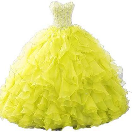 Beaded Quinceanera Dress 2020 Ruffles Ball Gown..