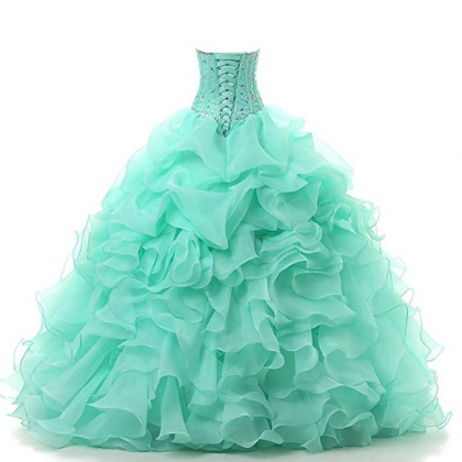 Beaded Quinceanera Dress 2019 Ruffles Ball Gown..