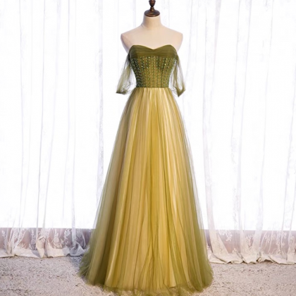 Green Evening Dress, Temperament Long Fairy Dress,..