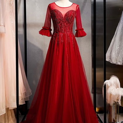 Red Wedding Dress,formal Evening Dress, Queen Prom..