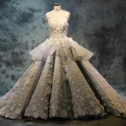 Luxury Wedding Dress, Wedding Ball Gown, Elegant..