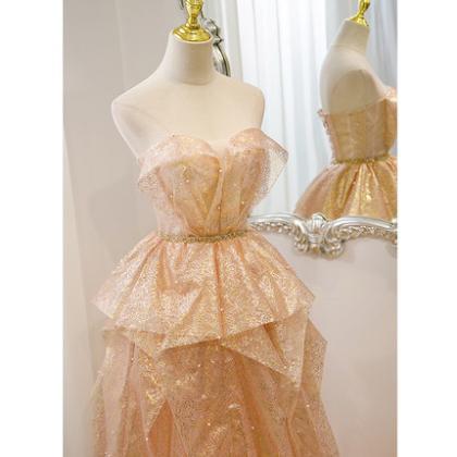 Golden Evening Dress 2022 High-end Banquet Dress