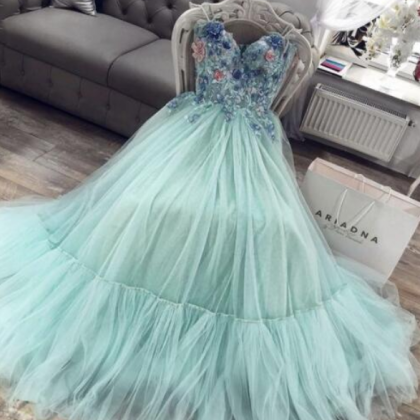 Green Tulle Prom Dress Evening Dress