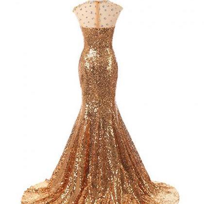 Prom Dresses, Tube Top Sequined Evening Dress..