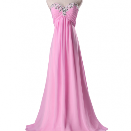 Bridesmaid Dress, Pink Chiffon Bridesmaids Dress,..