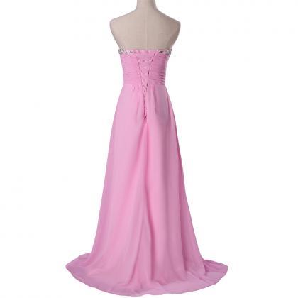 Bridesmaid Dress, Pink Chiffon Bridesmaids Dress,..