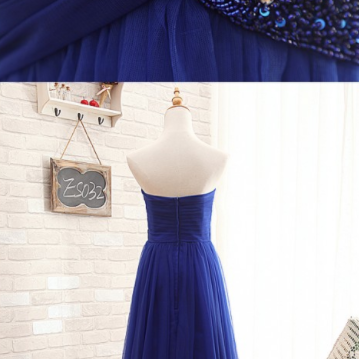 Royal Blue Tulle Graduation Dress,a-line Royal..