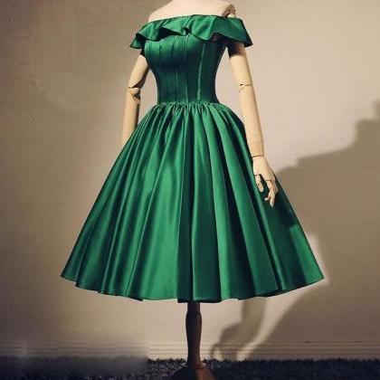 Simple Green Short Prom Dress, Green Evening Dress