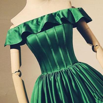 Simple Green Short Prom Dress, Green Evening Dress