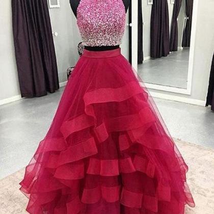 Two Pieces Prom Dress , Evening Dress, Pageant..