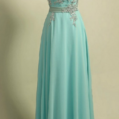 Blue Prom Dresses,a-line Prom Dress,lace Prom..