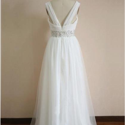 Prom Dress,white Prom Dress,vintage Tulle Prom..