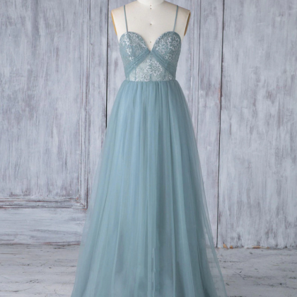 Prom Dresses,simple Sweetheart Neck Tulle Lace..
