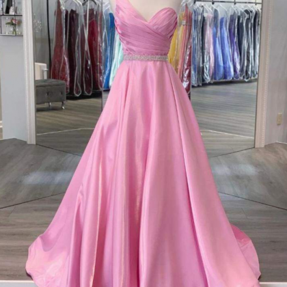 Prom Dresses,simple One Shoulder Pleated Prom..