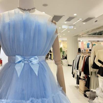 Homecoming Dresses,tulle Party Dress With Bow,..