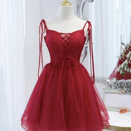 Homecoming Dresses,tulle lace-up sh..