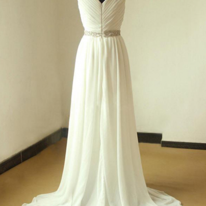 Prom Dresses,v-neck Wedding Dress,sleeveless..