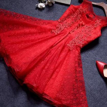 Red Homecoming Dresses,lace Homecoming Dress,a..