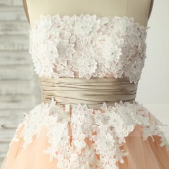 Cute Pink Short Tulle Homecoming Dress With White..