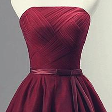 Beautiful Simple Wine Red Tulle Short Party Dress,..