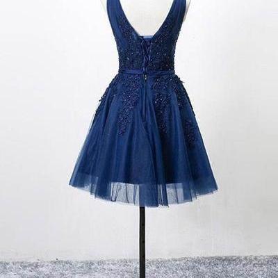 Navy Blue Homecoming Dresses, Short Prom Dresses,..