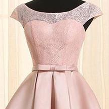 Pink Homecoming Dresses, Satin And Lace Lovely..