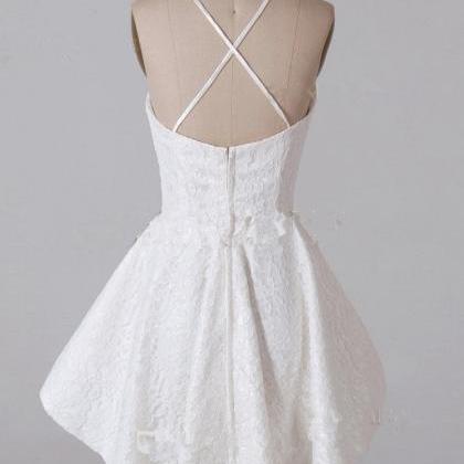 Sweetheart Neckline High Low Lace Party Dress..