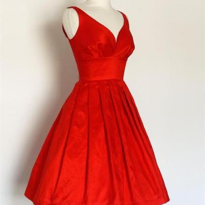 Sweetheart Red Taffeta Vintage Party Short Dress
