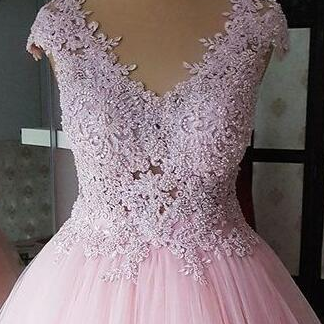Vintage Pink Short Lace Prom Dress, Homecoming..
