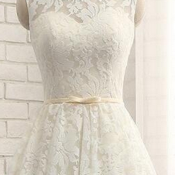 Ivory Lace Prom Dress,short Homecoming..