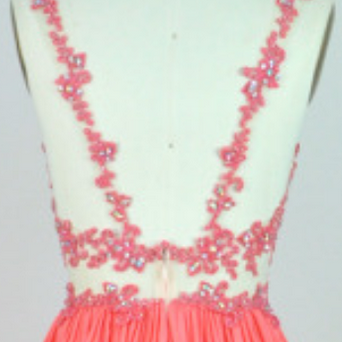 Prom Dresses, V Neck Lace A-line Short Prom Dress,..