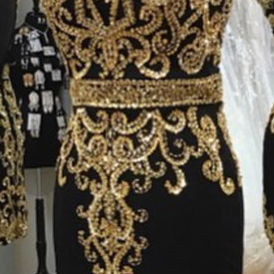 Gold Embroidery Homecoming Dresses,black..