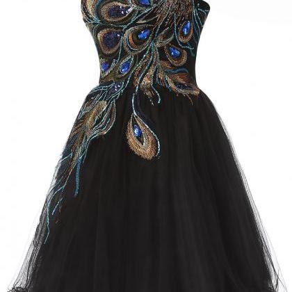 Black Short Tulle Homecoming Dress, Featuring..